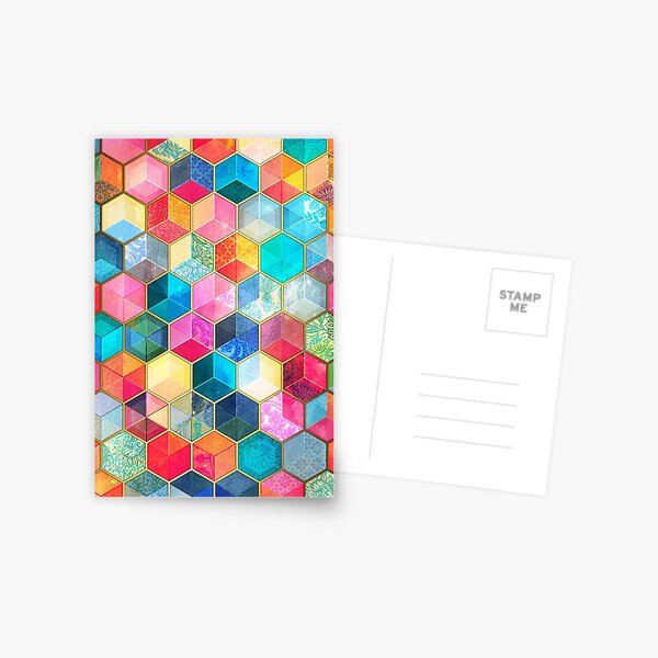 Item preview, Cubes en nid d'abeille en cristal de Bohême - motif hexagonal coloré designed and sold by micklyn.