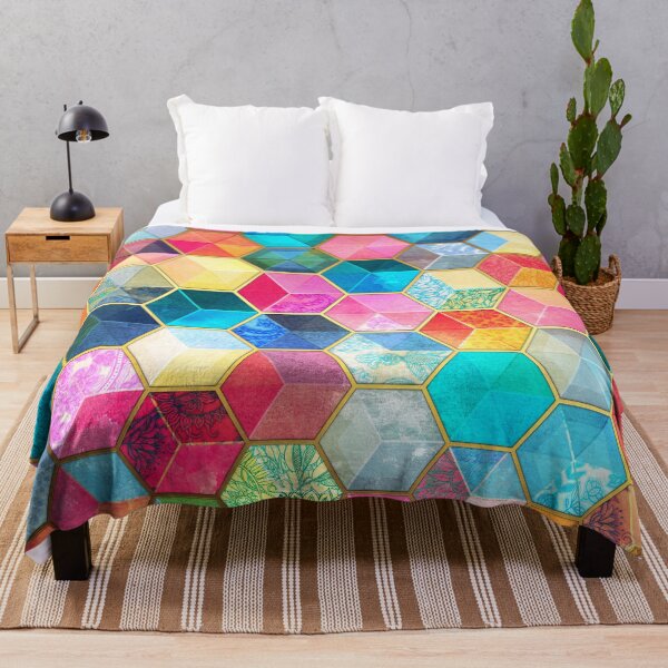 Item preview, Cubos de panal de cristal bohemio: patrón hexagonal colorido designed and sold by micklyn.