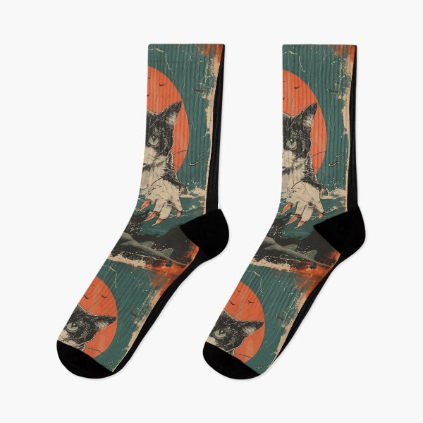 Item preview, Creepy Cat Monster Funny Retro Cats Sea Lover Japanese Anime designed and sold by SecretDicer.