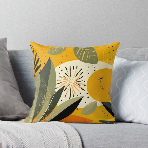 Aperçu de l'œuvre Lever de soleil tropical – Art botanique abstrait aux tons chauds créée et vendue par StudioDina.