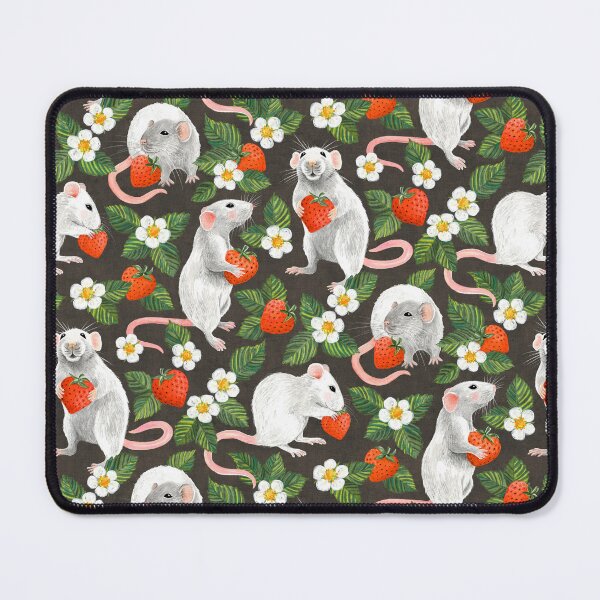 Item preview, Rats Love Strawberries on vintage dark brown designed and sold by micklyn.