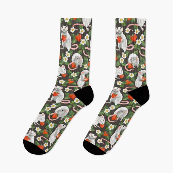 Item preview, Rats Love Strawberries on vintage dark brown designed and sold by micklyn.