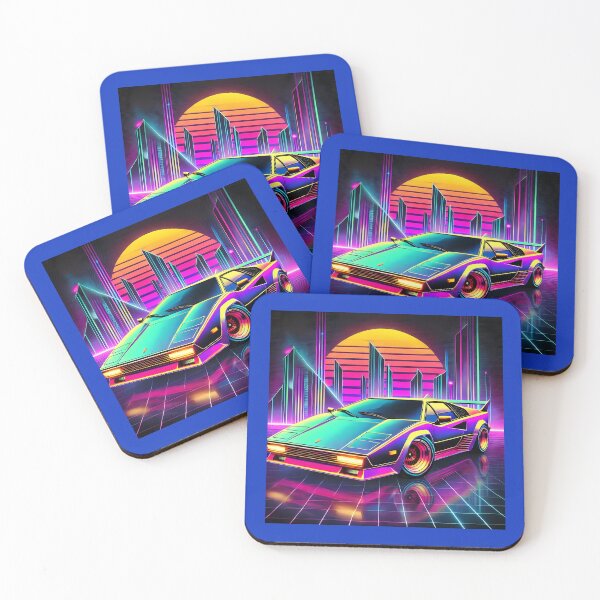 Item preview, 80s Synthwave Retro Car – Neon City Outrun Aesthetic by Marcinkowski-Studio designed and sold by Marcinkowski-studio .