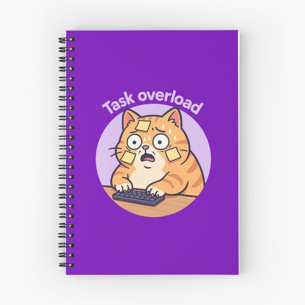 Item preview, Funny Cat Task Overload Art designed and sold by Yuliya Brush.