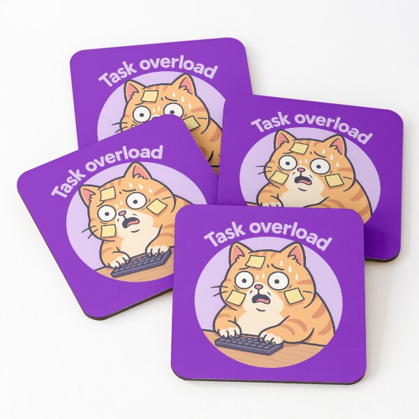 Item preview, Funny Cat Task Overload Art designed and sold by Yuliya Brush.