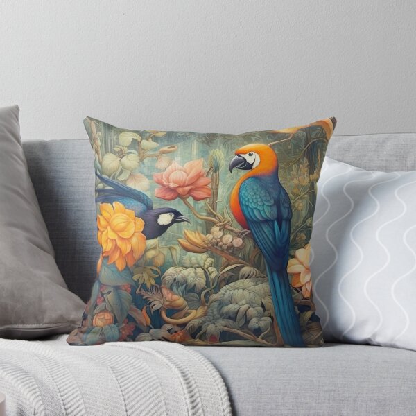 Item preview, Tropical Birds in Bloom – Fantasy Jungle Art	 designed and sold by StudioDina.