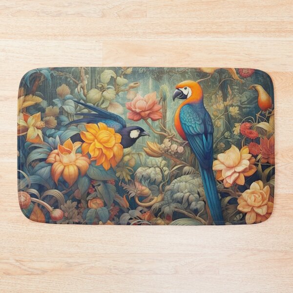 Item preview, Tropical Birds in Bloom – Fantasy Jungle Art	 designed and sold by StudioDina.