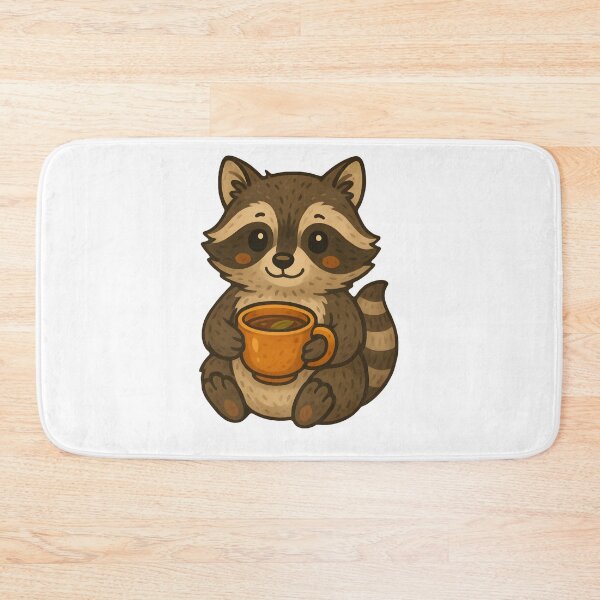 Item preview, Cute raccoon with a cup of tea designed and sold by AngelinaBezm.
