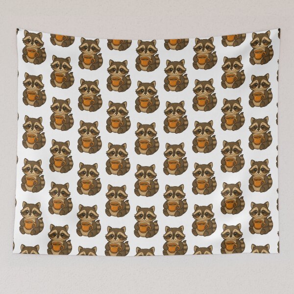 Item preview, Cute raccoon with a cup of tea designed and sold by Anbe_design.
