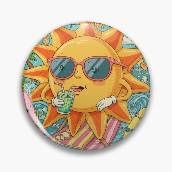 Item preview, Sello de verano de Miami: Vibras vacacionales surrealistas de dibujos animados designed and sold by Nachiteca.