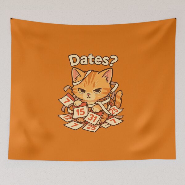 Item preview, Funny Cat Dates Calendar Chaos designed and sold by Yuliya Brush.