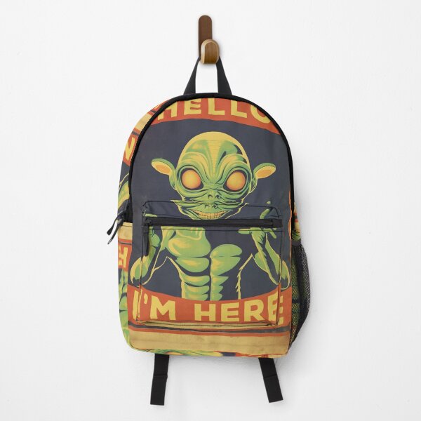 Item preview, Hello I’m Here Creepy Alien Funny Retro UFO & Aliens Lover designed and sold by SecretDicer.
