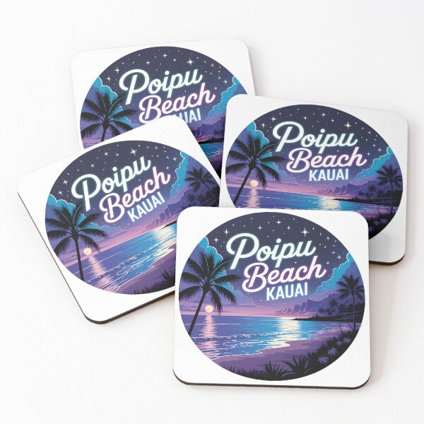 Item preview, Poipu Beach Kauai Nightscape Circle Sticker designed and sold by Horizon Tales.