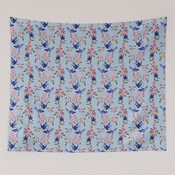 Item preview, Blue Birds & Cherry Blossom designed and sold by CaelaBeeDesigns.