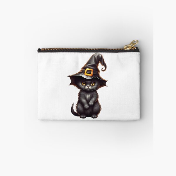 Item preview, Lindo gato negro con sombrero de bruja: ilustración de gatito de Halloween designed and sold by StudioDina.