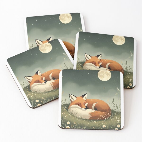 Item preview, Cute fox Moonlit Serenity – A Fox Among Wildflowers designed and sold by Sandy-Sketch.