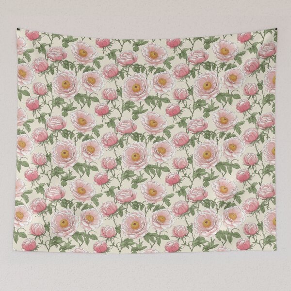 Item preview, Vintage Rose Pattern on Cream Background designed and sold by KaPomPich.