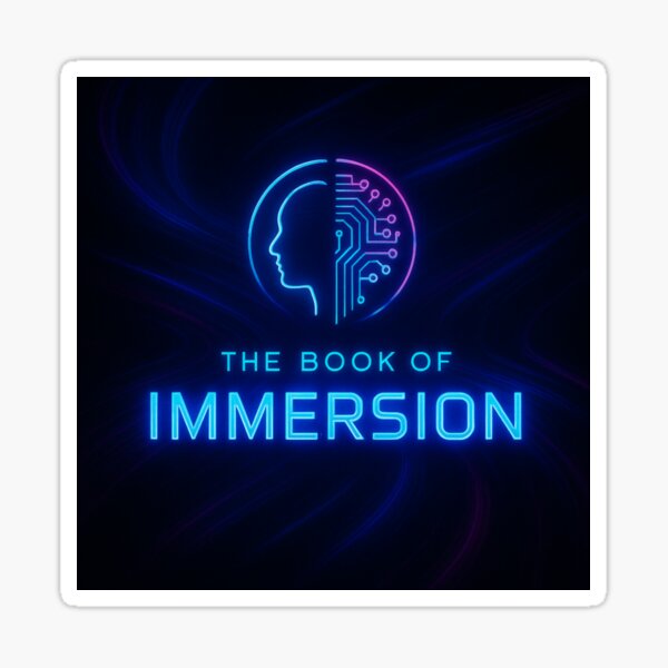 The Book of Immersion Tale Teller Club in Neon Lights Sticker