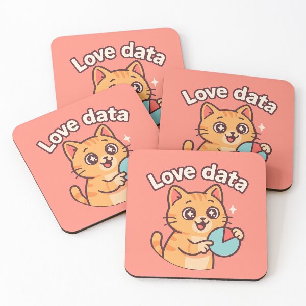 Item preview, Cute Cat Love Data Art designed and sold by Yuliya Brush.