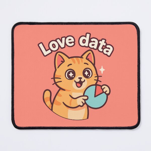 Item preview, Cute Cat Love Data Art designed and sold by Yuliya Brush.