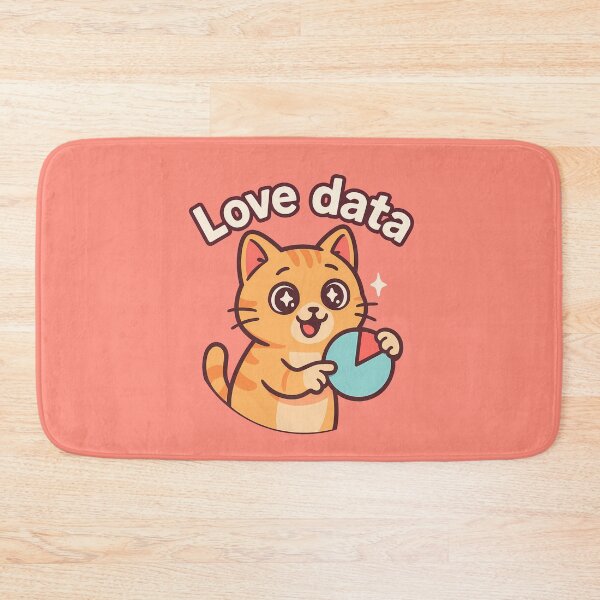 Item preview, Cute Cat Love Data Art designed and sold by Yuliya Brush.
