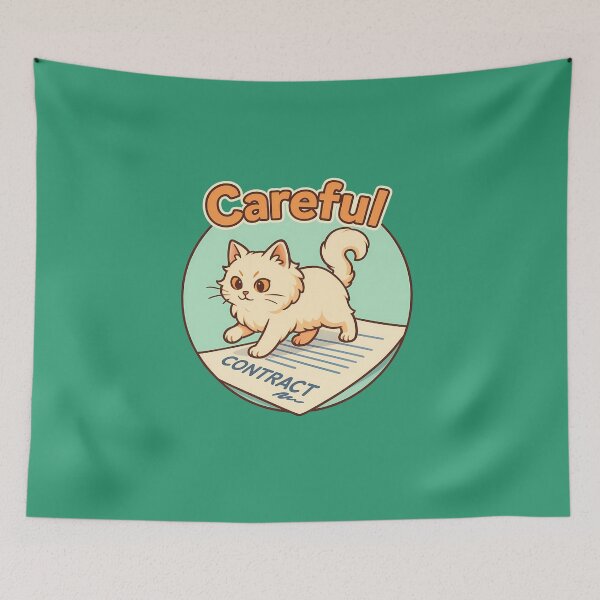 Item preview, Funny Cat Careful Contract Art designed and sold by Yuliya Brush.