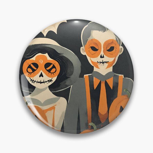 Item preview, Pumpkin Couple – Vintage Halloween Portrait Illustration designed and sold by StudioDina.