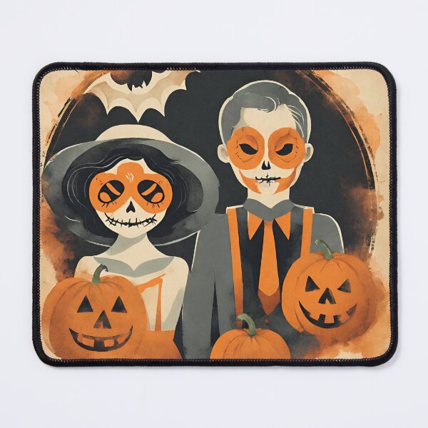 Item preview, Pumpkin Couple – Vintage Halloween Portrait Illustration designed and sold by StudioDina.