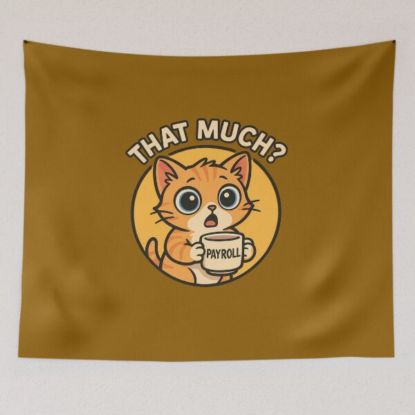 Item preview, Funny Cat Shocked Payroll Mug designed and sold by Yuliya Brush.