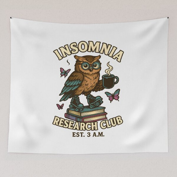 Item preview, Funny Animal Insomnia Owl Night Studies designed and sold by Shoot-The-Moon.