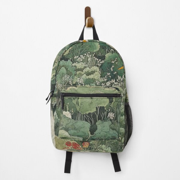 Item preview, Blue Heron Print Japanese Bird Wall Art Maximalist Sage Green Forest Painting japandi chinoiserie po designed and sold by regnumsaturni.