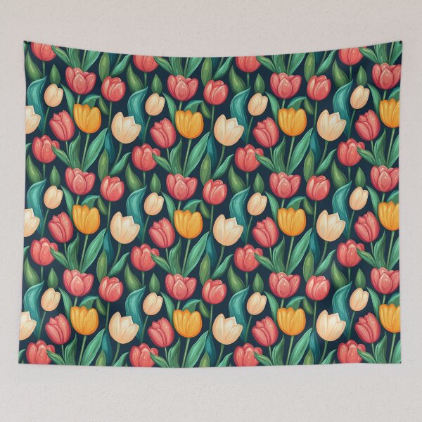Item preview, Tulips in Wonderland – Seamless Pattern (Cartoon Style) designed and sold by KaPomPich.
