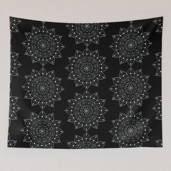 Item preview, Mystic Mandala – Black & White Sacred Geometry designed and sold by IndianShopper.
