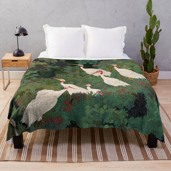 Artikelvorschau, Japandi Wandkunst Maximalistische japanische Chinoiserie Vogel Wandkunst Wabi Sabi Forest Heron Malerei entworfen und verkauft von regnumsaturni.