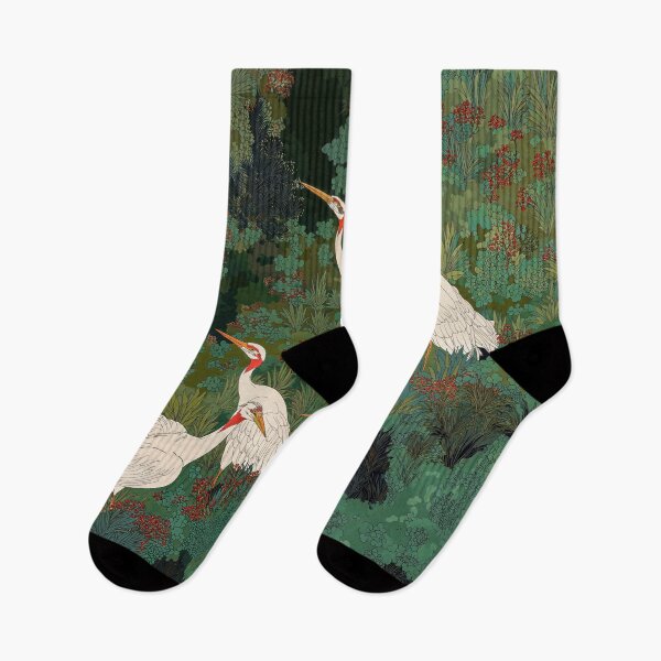 Aperçu de l'œuvre Japandi mur art maximaliste chinoiserie japonaise oiseau mur art wabi sabi forêt héron peinture créée et vendue par regnumsaturni.
