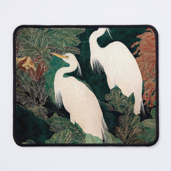 Item preview, Japanese chinoiserie Bird Wall Art Maximalist Sage Green Print wabi sabi Heron Painting japandi art designed and sold by regnumsaturni.