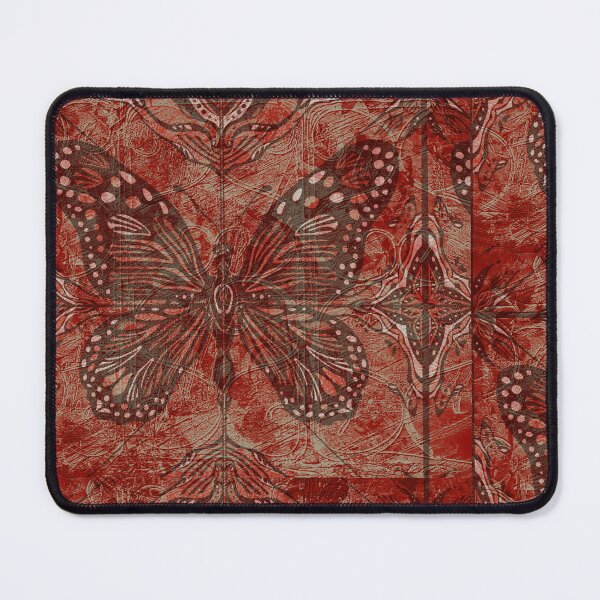 Item preview, Red Tan Butterfly Offset Tile and Railing Boho Pattern designed and sold by jocelynsart.