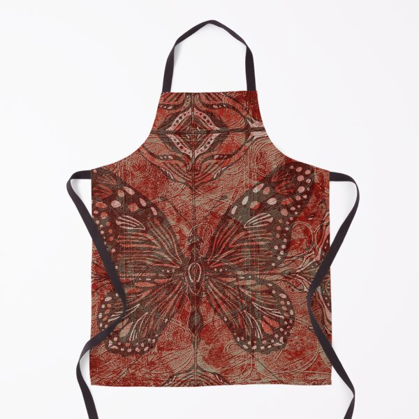 Item preview, Red Tan Butterfly Offset Tile and Railing Boho Pattern designed and sold by jocelynsart.