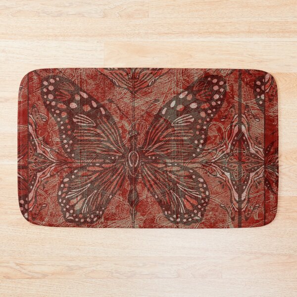 Item preview, Red Tan Butterfly Offset Tile and Railing Boho Pattern designed and sold by jocelynsart.