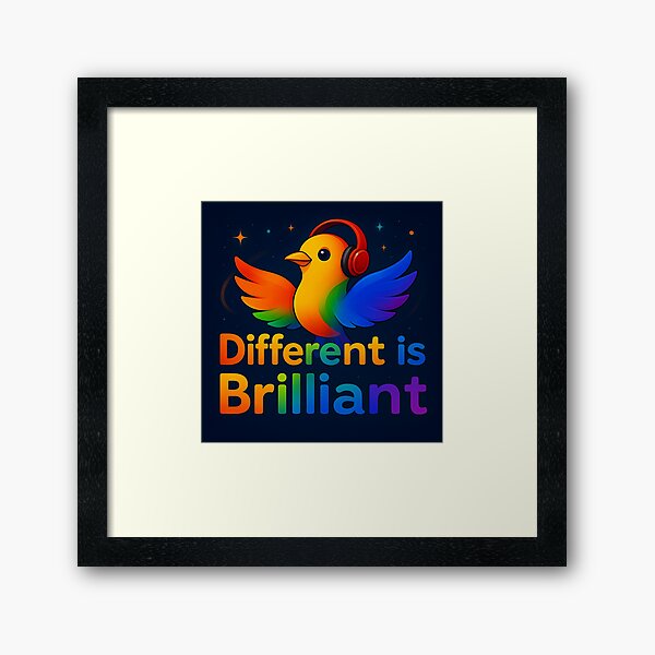 Different is Brilliant Neurodivergence Art by Sarnia for Tale Teller Kids Framed Art Print