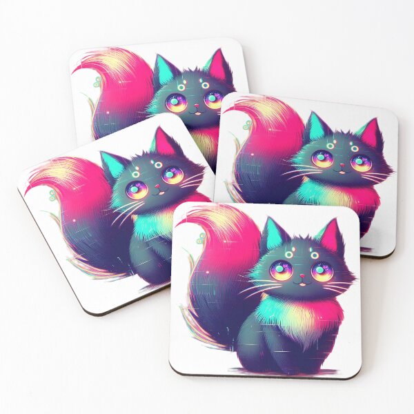 Item preview, Neon Glitch Cat – Cosmic Cutie Vibes designed and sold by Closeddog.