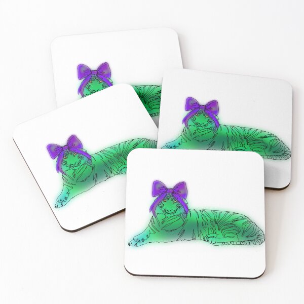 Item preview, Maple the Tiger the Mint with purple Bow – animalzinhats designed and sold by Ashley’sAnimalz.