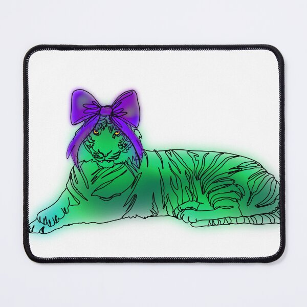 Item preview, Maple the Tiger the Mint with purple Bow – animalzinhats designed and sold by Ashley’sAnimalz.