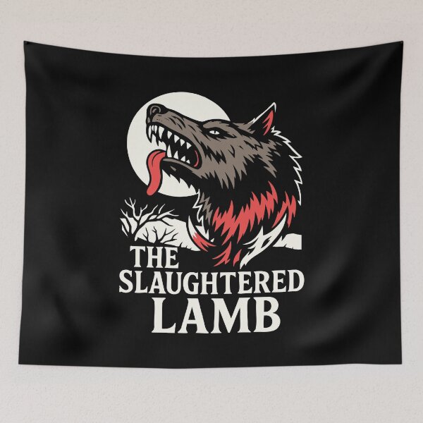 Item preview, The Slaughtered Lamb Pub Sign American Werewolf in London Horror Fan Art designed and sold by w1ckerman.