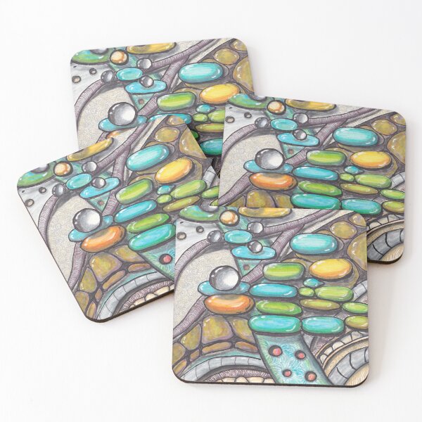 Item preview, Floating Shapes & Drops | Hand Drawn Abstract Ink Drawing  designed and sold by ColorWander.