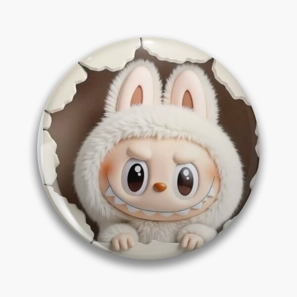 Item preview, white Labubu looking through a wall designed and sold by mochiirum.