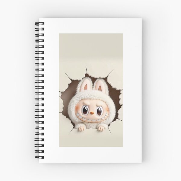 Item preview, white Labubu looking through a wall designed and sold by mochiirum.