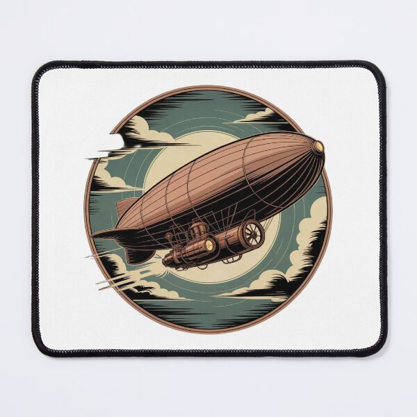 Item preview, Vintage Steampunk Airship Illustration Retro Dirigible Artwork Antique Zeppelin Poster Steampunk Decor for Wall Art Industrial Style designed and sold by EedsDesign.