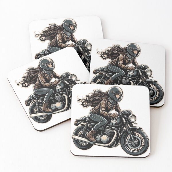 Item preview, Cafe Racer Biker Girl : Automotive Merchandise -  designed and sold by InfmsCorp.