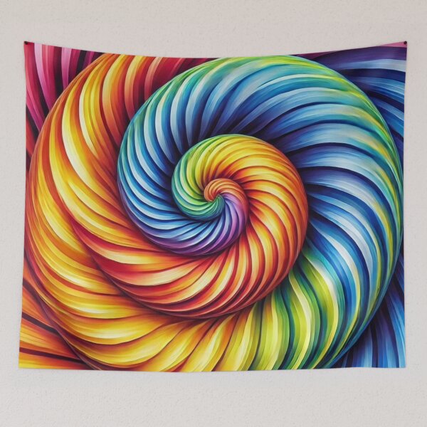 Item preview, Vibrant Psychedelic Rainbow Spiral Abstract Art designed and sold by AnTartstudios.
